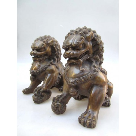 Bronze Fu lions pair( XL)