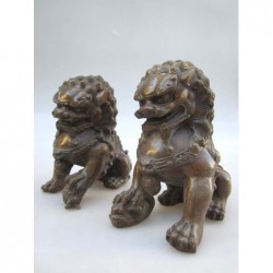 Paire de lions-fo (M). Bronze