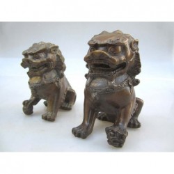 Bronze Fu lions pair (S)