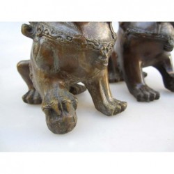 Bronze Fu lions pair (S)