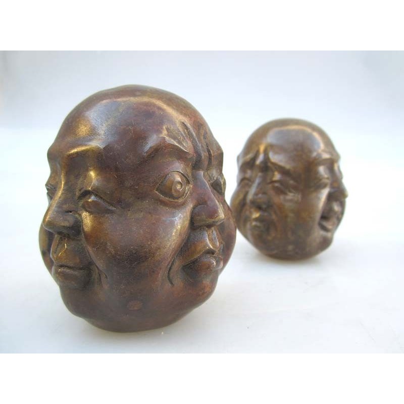 Bronze head of Buddha 4 faces (M) sold by unit