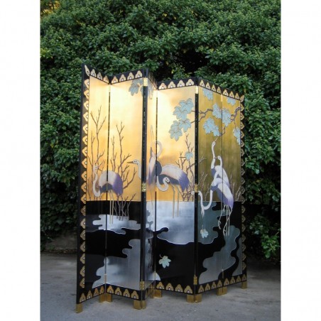 Chinese screen with cranes