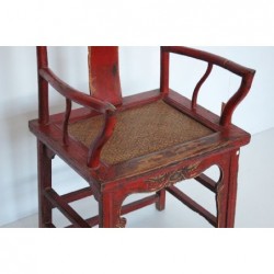 Fauteuils anciens laqués rouge (vendus à l'unité)