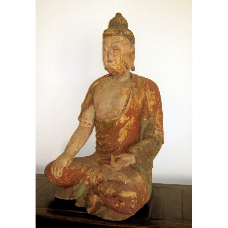 Holzskulptur des Buddha Pu-Xian