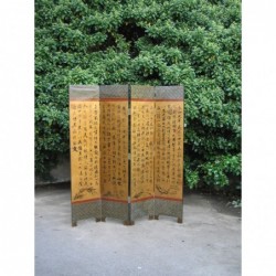 Chinesischer Wandshirm mit Kalligraphie bemalt