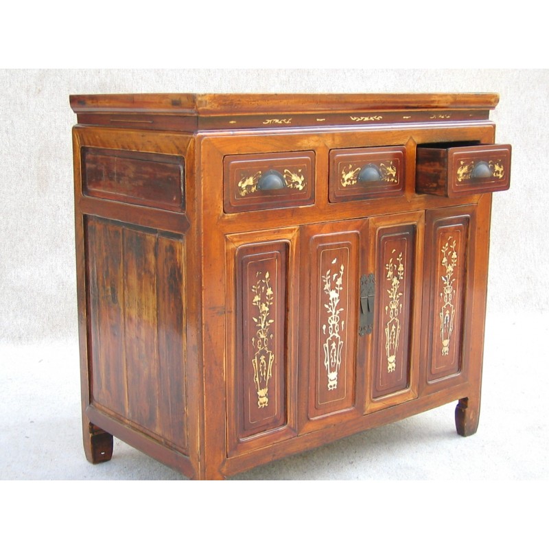 Antique Chinese sideboard inlaid with bone 89 cm