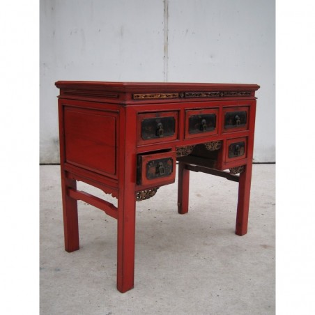 Rot lackiert Chinesicher Möbelstück 94 cm
