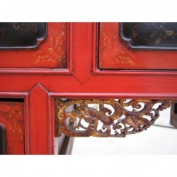 Rot lackiert Chinesicher Möbelstück 94 cm