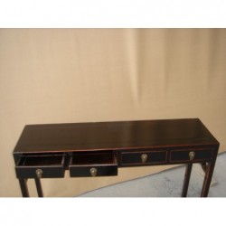 Black laquered chinese console table 88cm
