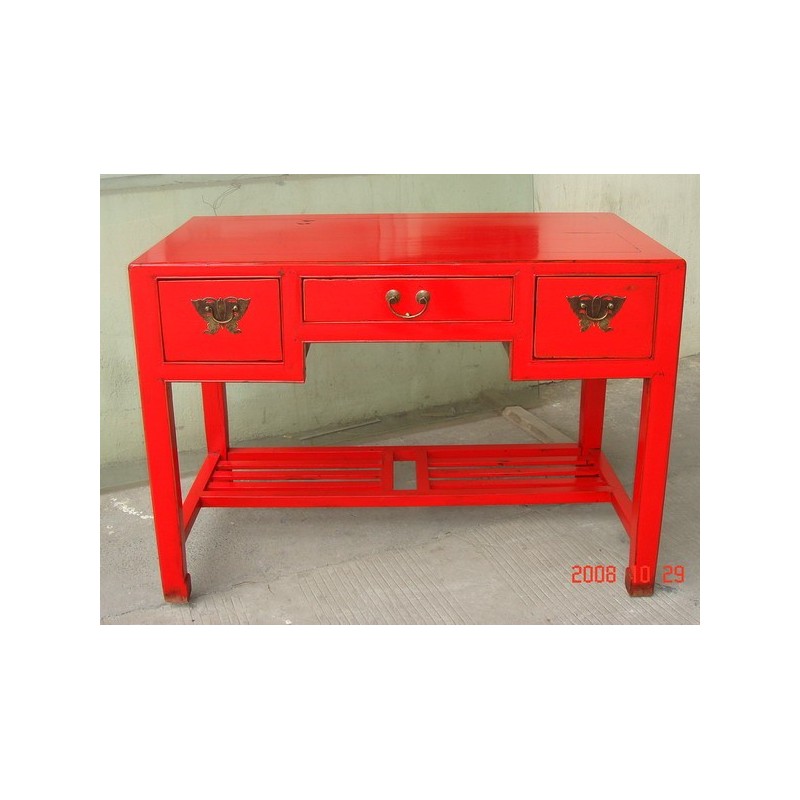 Chinese red laquered desk 111 cm