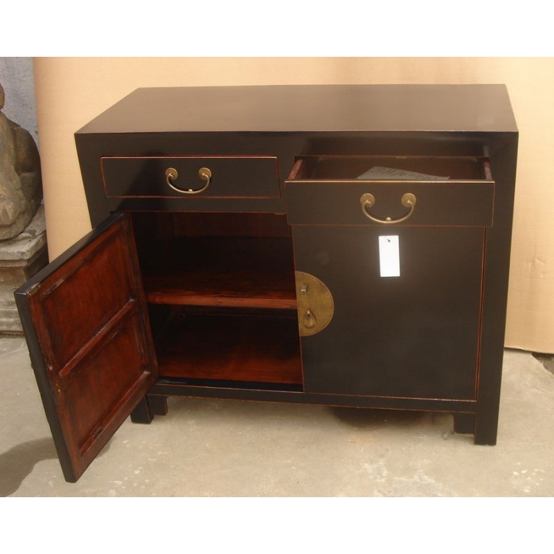 Chinesische schwarze lackierte Anrichte 120 cm | China Collection