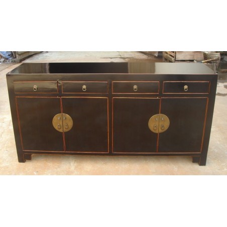 Chinesische schwarze lackierte Anrichte 150 cm | China Collection