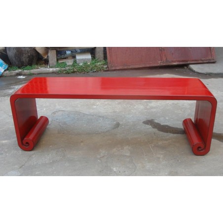 Table basse chinoise laquée rouge 180 cm