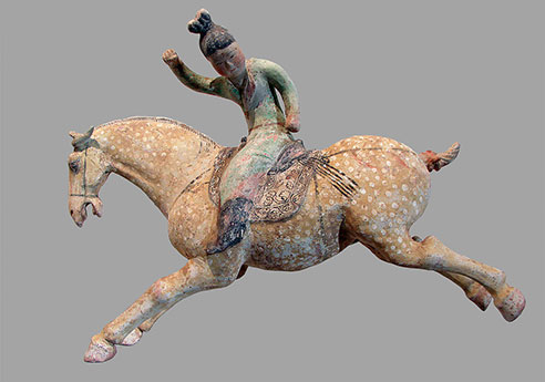 Joueuse de Polo datant de la période de la dynastie Tang